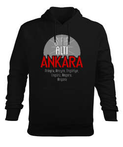 06 Ankara Temalı Siyah Erkek Kapüşonlu Hoodie Sweatshirt