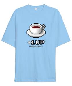 1 UP Buz Mavisi Oversize Unisex Tişört