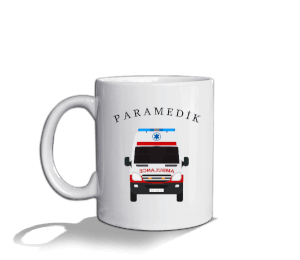 112 ACİL SAĞLIK EMS EMERGENCY MEDICAL SERVICE PARAMEDIC PARAMEDİK AMBULANS Beyaz Kupa Bardak