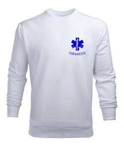 112 ACİL SAĞLIK PARAMEDIC PARAMEDİK AMBULANS Beyaz Erkek Sweatshirt