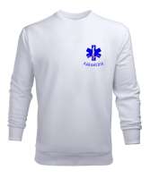 112 ACİL SAĞLIK PARAMEDIC PARAMEDİK AMBULANS Beyaz Erkek Sweatshirt - Thumbnail