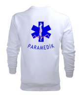 112 ACİL SAĞLIK PARAMEDIC PARAMEDİK AMBULANS Beyaz Erkek Sweatshirt - Thumbnail