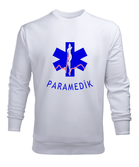 Tisho - 112 ACİL SAĞLIK PARAMEDIC PARAMEDİK AMBULANS Beyaz Erkek Sweatshirt