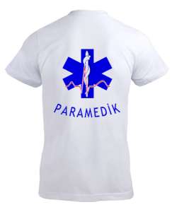 112 ACİL SAĞLIK PARAMEDIC PARAMEDİK AMBULANS Beyaz Erkek Tişört