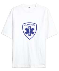 112 ACİL SAĞLIK PARAMEDIC PARAMEDİK AMBULANS Beyaz Oversize Unisex Tişört