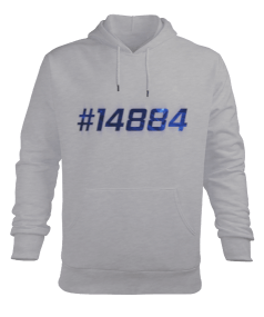 14Double84 Core Logo Hoodie Gray Erkek Kapüşonlu Hoodie Sweatshirt