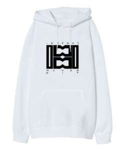 1881 Beyaz Oversize Unisex Kapüşonlu Sweatshirt