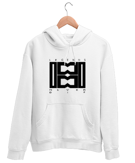 Tisho - 1881 Beyaz Unisex Kapşonlu Sweatshirt