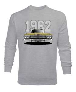  1962 Chevy Impala Altın Renkli Özel Seri2 Gri Erkek Sweatshirt