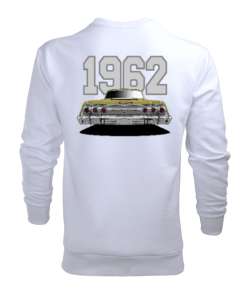  1962 Chevy Impala Altın Renkli Özel Seri4 Beyaz Erkek Sweatshirt