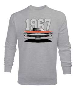 1967-Plymouth-Copper-Çift-Taraflı-2 Gri Erkek Sweatshirt