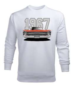 1967-Plymouth-Copper-Çift-Taraflı Beyaz Erkek Sweatshirt