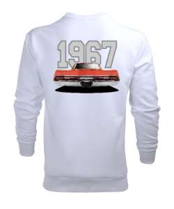 1967-Plymouth-Copper-Çift-Taraflı Beyaz Erkek Sweatshirt