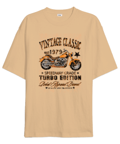 1979 Vintage Classic Turbo Edition Motorcycle illustration Oversize Unisex Tişört