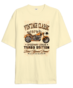 1979 Vintage Classic Turbo Edition Motorcycle illustration Oversize Unisex Tişört