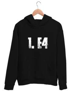 1.e4 Satranç, Chess Baskılı Siyah Unisex Kapşonlu Sweatshirt