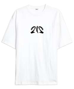 212 SİYAH LOGO GHETTO Beyaz Oversize Unisex Tişört