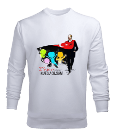 23 Nisan Ulusal Egemenlik ve Çocuk Bayramı Baskılı Erkek Sweatshirt