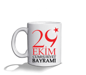 29 Ekim Cumhuriyet Bayramı baskılı Beyaz Kupa Bardak