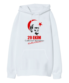 29 Ekim Cumhuriyet Bayramı Oversize Unisex Kapüşonlu Sweatshirt