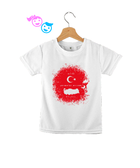 Tisho - 29 Ekim Cumhuriyet Bayramı ve Atatürk 1C Beyaz Çocuk Unisex