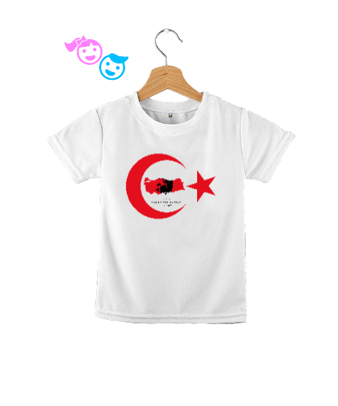 Tisho - 29 Ekim Cumhuriyet Bayramı ve Atatürk 2 C Beyaz Çocuk Unisex