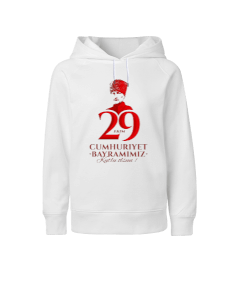 29 Ekim Cumhuriyet Bayramı ve Atatürk Baskılı Çocuk Unisex Hoodie Kapüşonlu