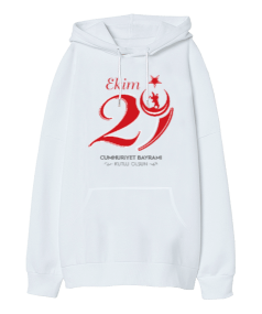 29 Ekim Oversize Unisex Kapüşonlu Sweatshirt