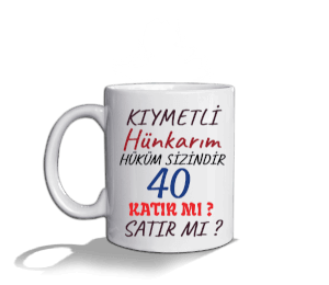 40 KATIR 40 SATIR Beyaz Kupa Bardak