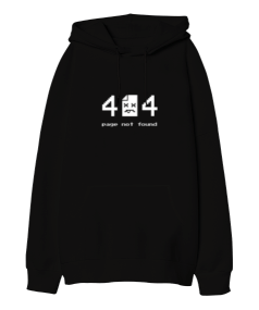 404 Page Not Found Oversize Unisex Kapüşonlu Sweatshirt