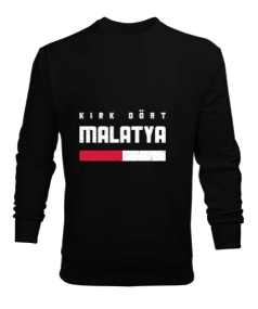 44 Malatya Tasarım Baskılı Siyah Erkek Sweatshirt