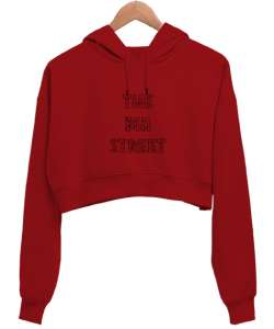 678954 Kırmızı Kadın Crop Hoodie Kapüşonlu Sweatshirt