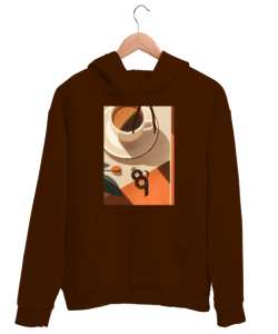 89 Coffee Kahverengi Unisex Kapşonlu Sweatshirt