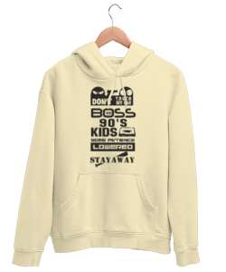 90 kıds Krem Unisex Kapşonlu Sweatshirt