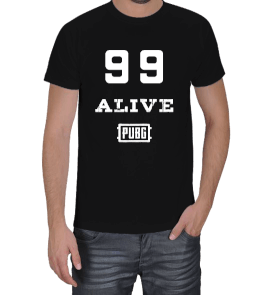 99 Alive PUBG Siyah Erkek Tişört