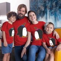 Penguen Baskılı Aile Tişört Kombini - 3