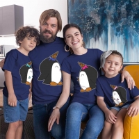 Penguen Baskılı Aile Tişört Kombini - 4