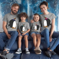 Penguen Baskılı Aile Tişört Kombini - 5