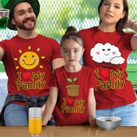 I Love My Family Anne Baba ve Kız Çocuk Tişört Kombini - 3