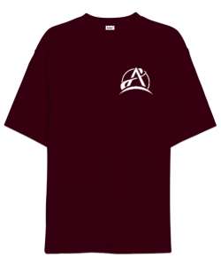 A Harfi - Logo Bordo Oversize Unisex Tişört