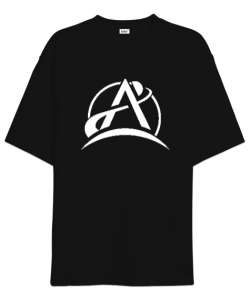 A Harfi - Logo Siyah Oversize Unisex Tişört