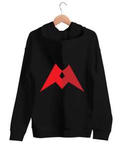 A Siyah Unisex Kapşonlu Sweatshirt