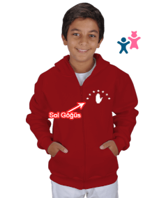 Abhazya Bayrağı.Abhazya logosu. Çocuk Kapüşonlu Hoodie Fermuarlı