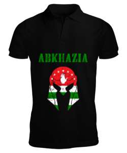 Abhazya,Abhazya Bayrağı,abkhazia,abkhazia flag. Siyah Erkek Kısa Kol Polo Yaka