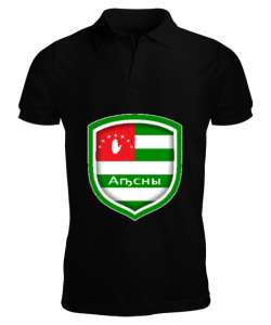 Abhazya,Abhazya Bayrağı,abkhazia,abkhazia flag. Siyah Erkek Kısa Kol Polo Yaka