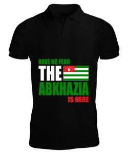 Abhazya,Abhazya Bayrağı,abkhazia,abkhazia flag. Siyah Erkek Kısa Kol Polo Yaka