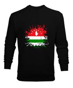 Abhazya,Abhazya Bayrağı,abkhazia,abkhazia flag. Siyah Erkek Sweatshirt