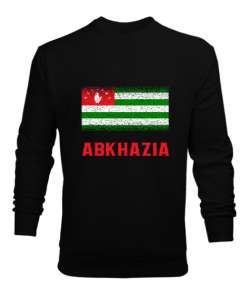 Abhazya,Abhazya Bayrağı,abkhazia,abkhazia flag. Siyah Erkek Sweatshirt