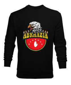 Abhazya,Abhazya Bayrağı,abkhazia,abkhazia flag. Siyah Erkek Sweatshirt