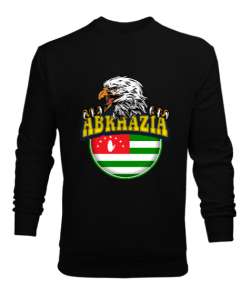 Abhazya,Abhazya Bayrağı,abkhazia,abkhazia flag. Siyah Erkek Sweatshirt